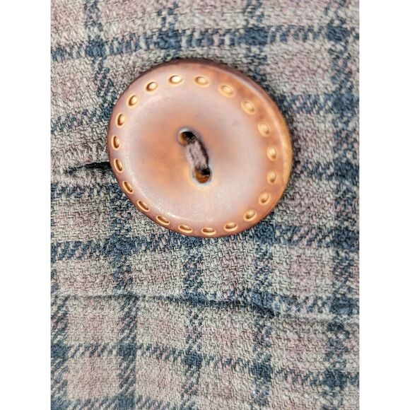 Shyde Women's Cotton Blend Large Collar Plaid Peplum Coat Size Medium - Picture 10 of 16